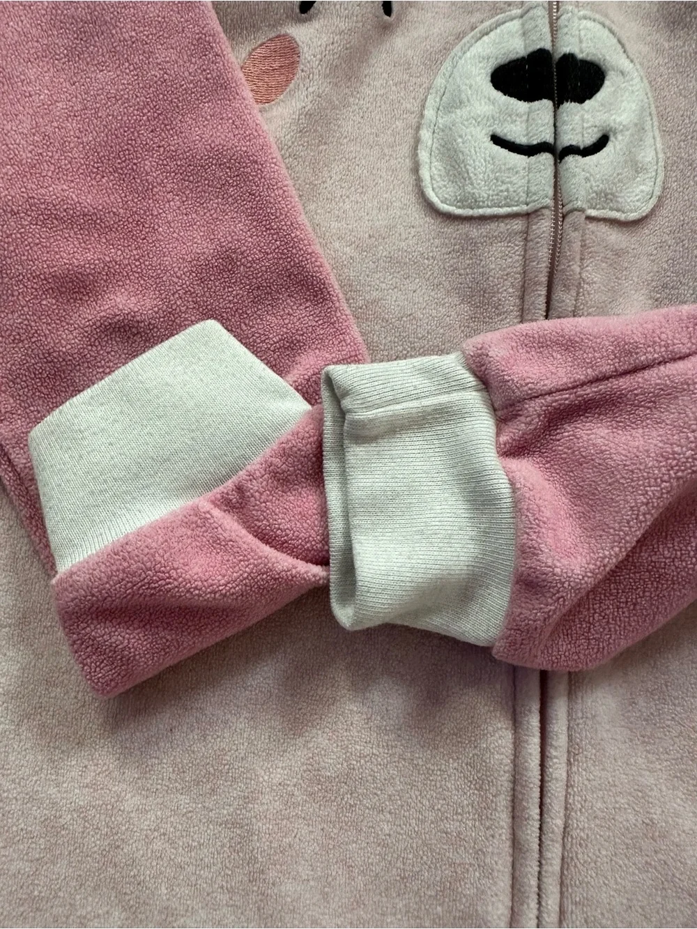 Carter’s Bear Fleece Footed Pajamas Pink Toddler Girls Size 4T